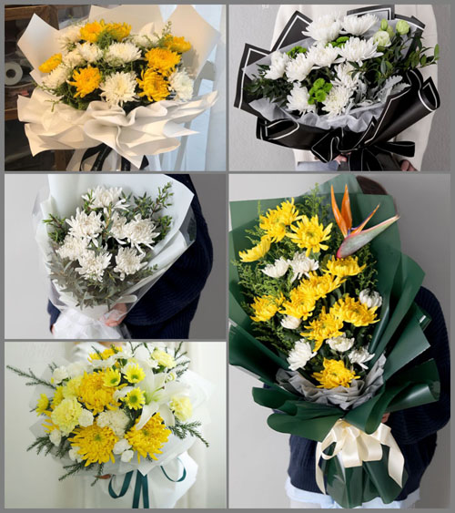 山东莱芜莱城区苗山镇苗山三村白事花束代送